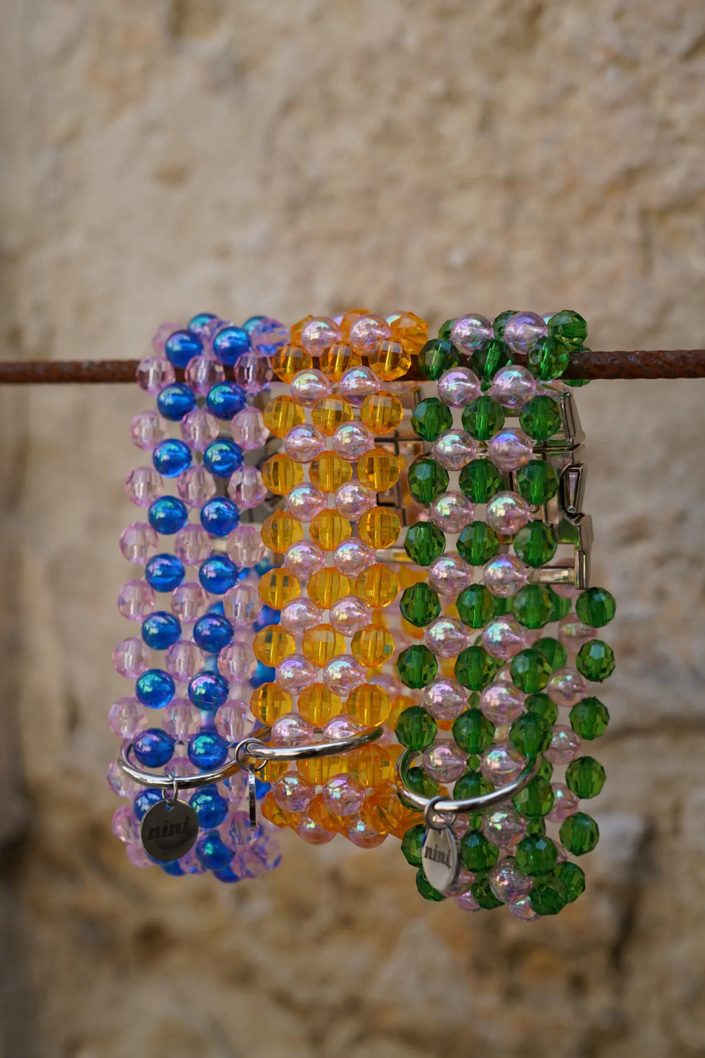 Collier perles vert & rose - Ninidogs