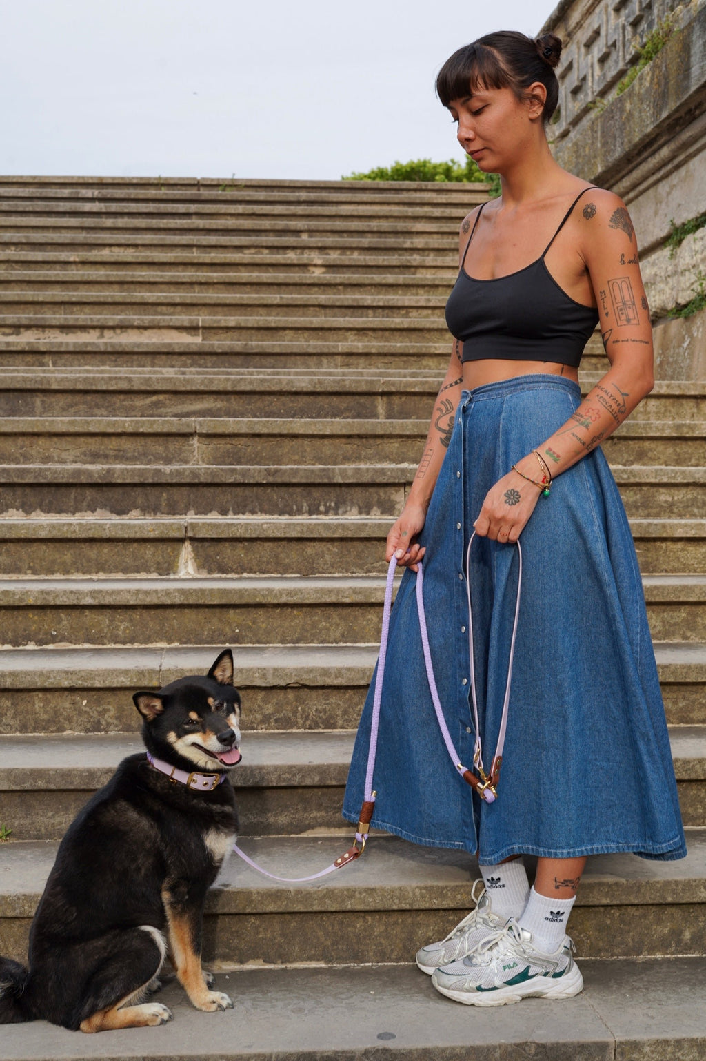Laisse multi- positions Lilas - Pli Paris x Chez Eddy