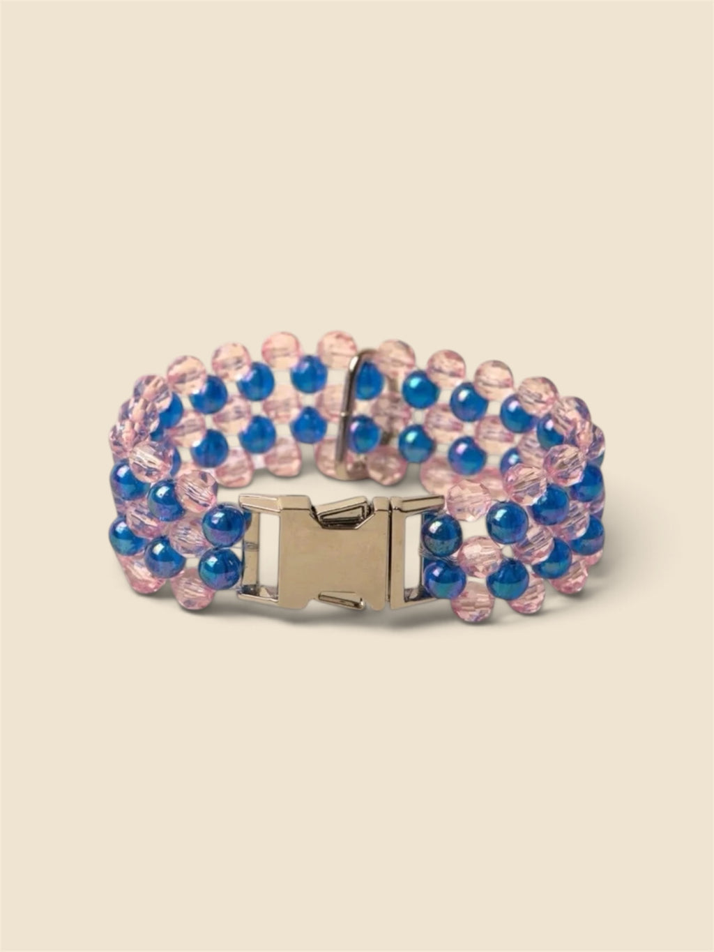 Collier perles bleu & rose - Chez Eddy x Ninidogs