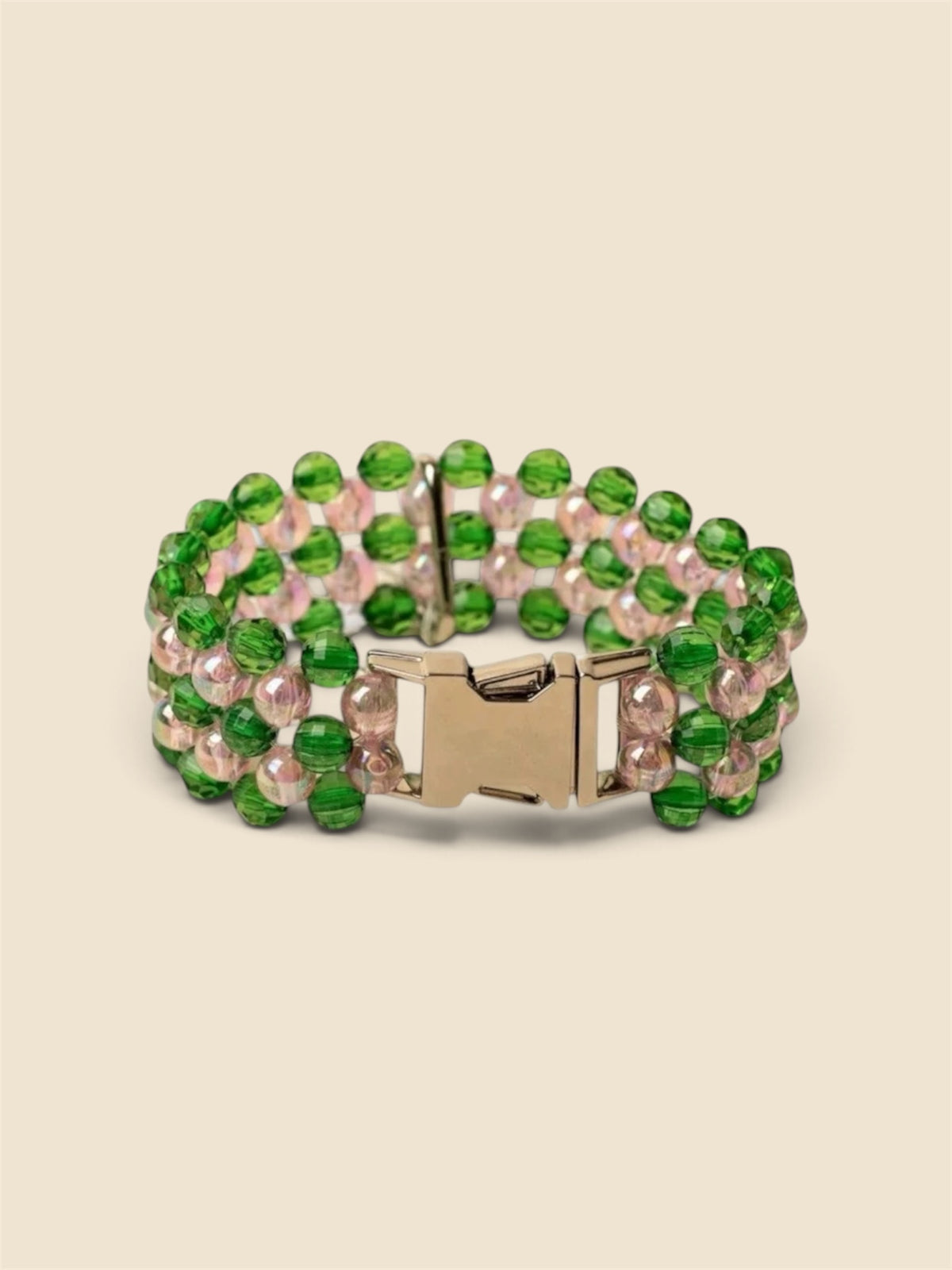 Collier perles vert & rose - Ninidogs